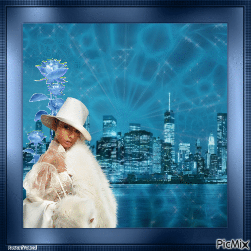 Porträt einer Frau mit weißem Hut - Δωρεάν κινούμενο GIF