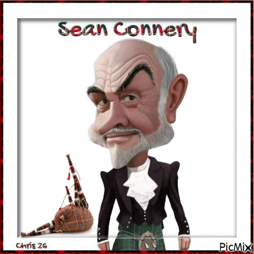Sean Connery - caricature - GIF animé gratuit