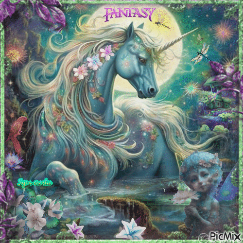 Unicorn fantasy - Free animated GIF