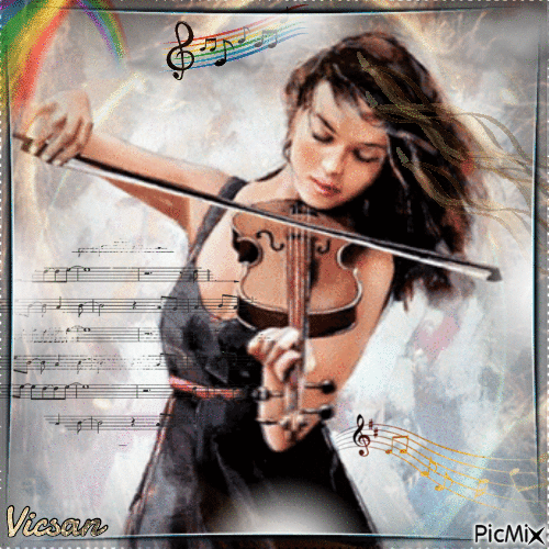 La violinista - GIF animado grátis