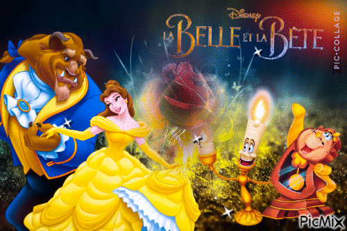 Belle et la bête - Бесплатный анимированный гифка