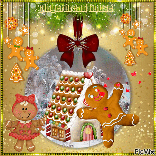 Gingerbread House - Gratis animeret GIF