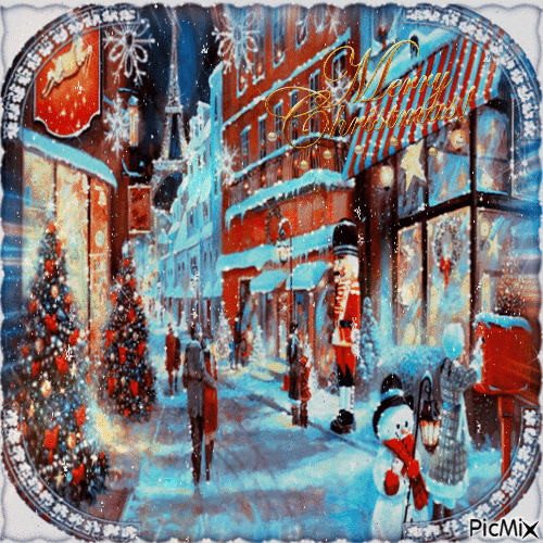 Weihnachtsstraße - 免费动画 GIF