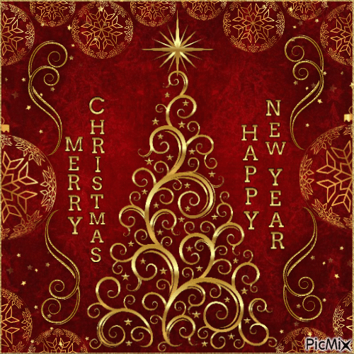 Merry Christmas and Happy New Year-RM - Безплатен анимиран GIF