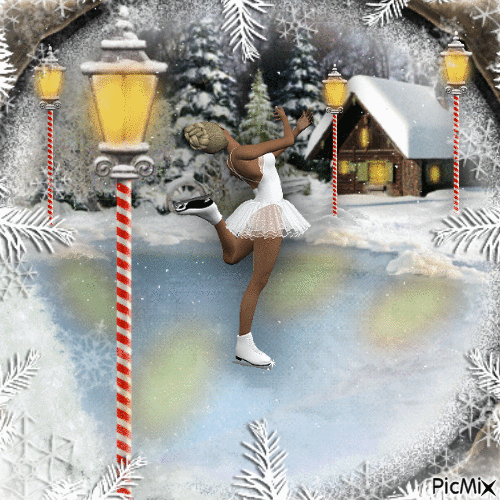 Ice Skating in the Evening-RM-12-12-23 - Бесплатный анимированный гифка