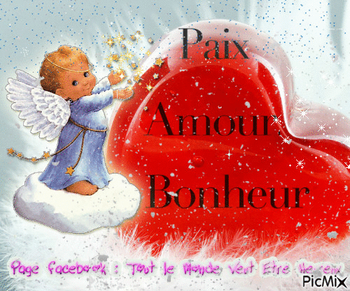 Paix amour bonheur - Бесплатный анимированный гифка