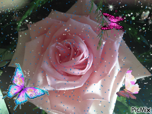 Roses & Butterflies - GIF เคลื่อนไหวฟรี