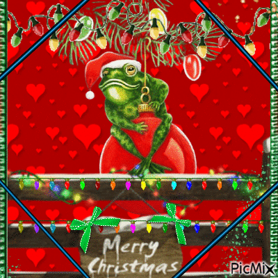 christmas frog - Free animated GIF