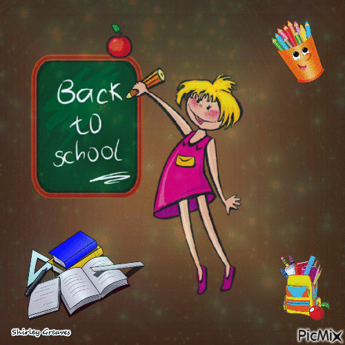 Back to school - GIF animasi gratis