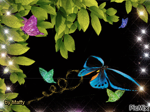 Volar de mariposas - Nemokamas animacinis gif