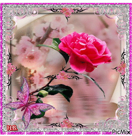 Flowers and rose. - Gratis geanimeerde GIF