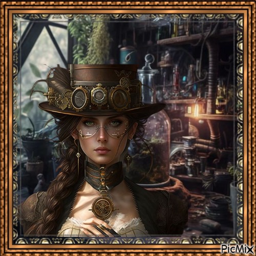 Portrait de sorcière steampunk. - kostenlos png