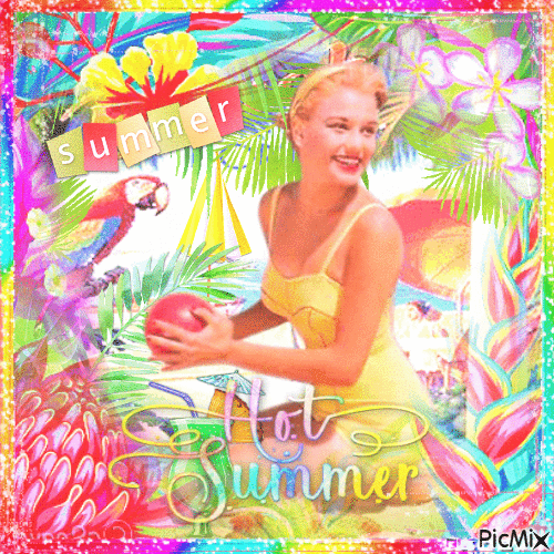 summer beach vintage woman - Darmowy animowany GIF