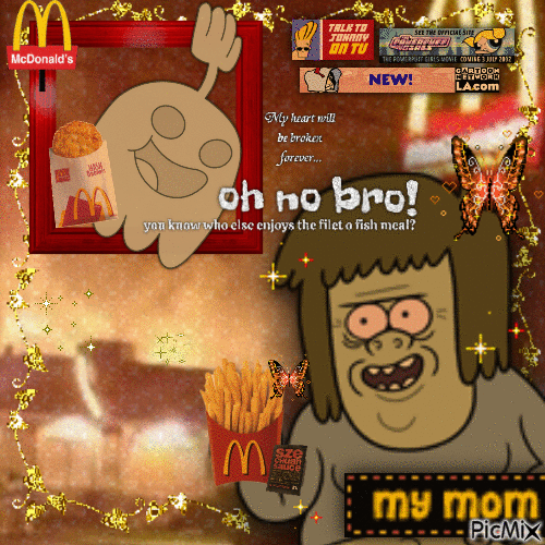 muscl mand hi five ghost go to mickey d's - Free animated GIF