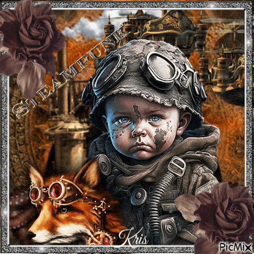 Enfant gothique steampunk - Gratis geanimeerde GIF