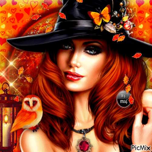 Fall Witch - GIF animate gratis