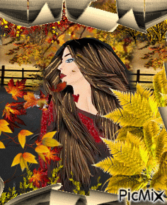 Hermosa mujer de otoño - Nemokamas animacinis gif