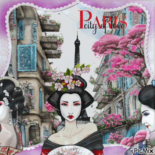 Geisha in Paris - Darmowy animowany GIF