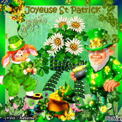 Joyeuse Saint-Patrick / Good Luck - GIF animado grátis