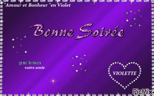 Amour et bonheur en violet - GIF animate gratis