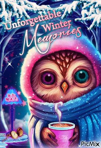 Winter Owl - Besplatni animirani GIF