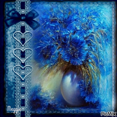 blue flowers - gratis png