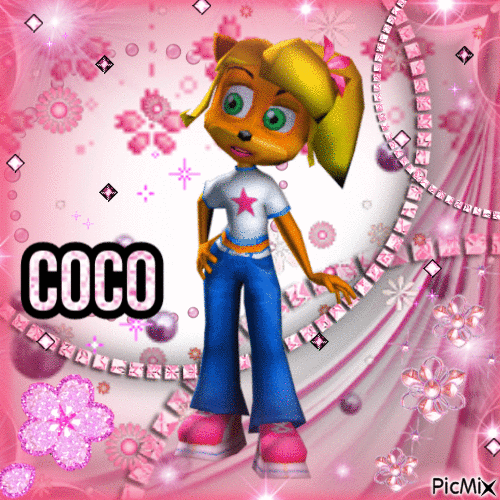 Coco Bandicoot ~ Color Pink - Nemokamas animacinis gif