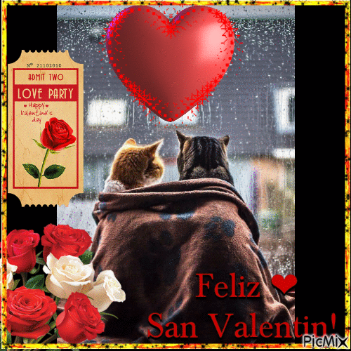 Chats de Saint Valentin !!!! - Gratis animerad GIF