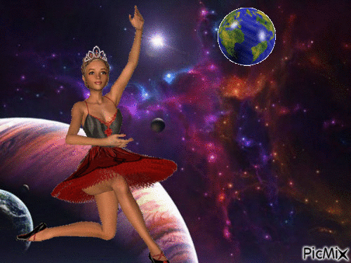Danza cósmica - GIF animé gratuit