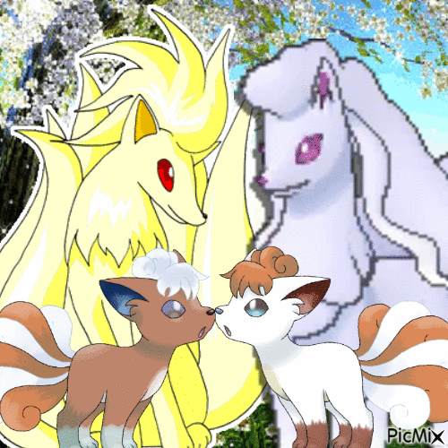 A whole different family of Vulpixes - Darmowy animowany GIF