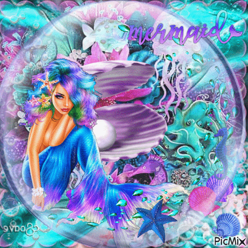 Mermaid in a Bubble. - Gratis animerad GIF