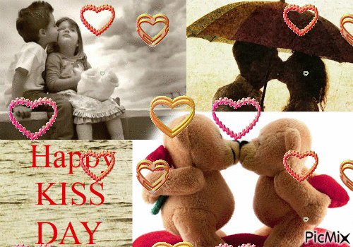 Happy kiss day - Animovaný GIF zadarmo