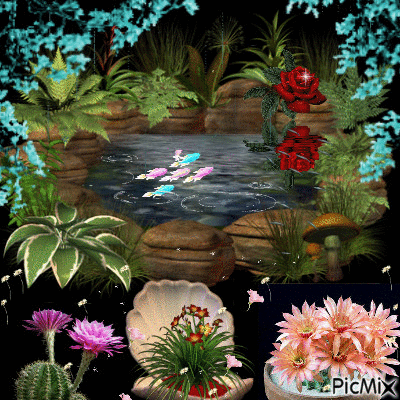 Fish swim in the lake - Bezmaksas animēts GIF