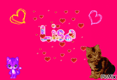lisa et le chat - Zdarma animovaný GIF