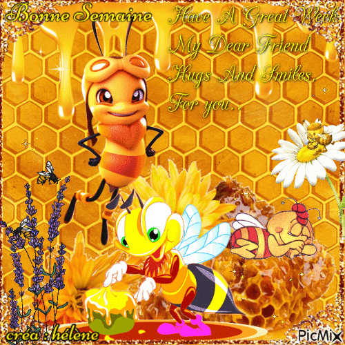 concours : Sur un nid d'abeille - GIF animado grátis