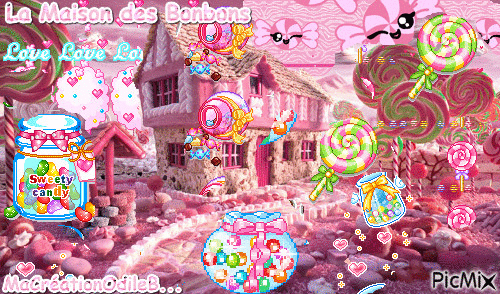 La Maison des bonbons - GIF animado gratis