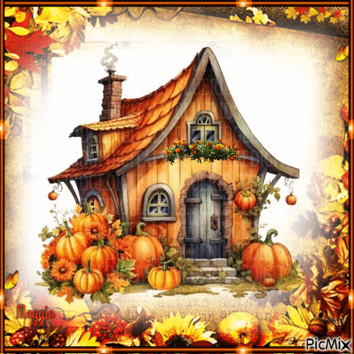 pumpkin house - GIF animasi gratis