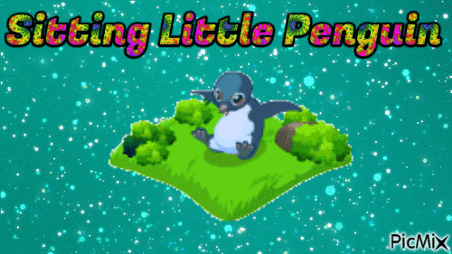 Sitting Little Penguin - Bezmaksas animēts GIF
