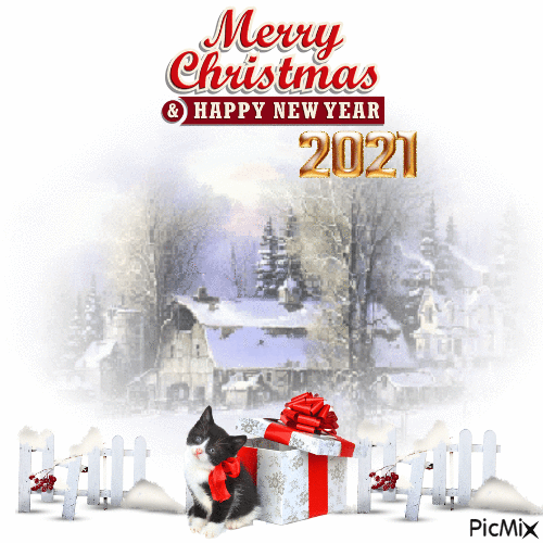 Merry Christmas An Happy New Year 2021 - GIF animado grátis