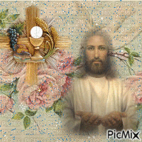 kříž a Ježíš - Бесплатный анимированный гифка
