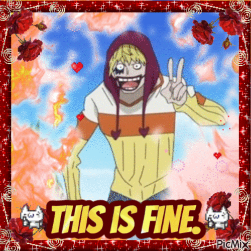 One Piece Corazon This Is Fine - Darmowy animowany GIF