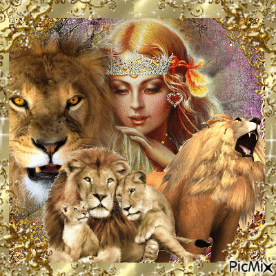 lion friends - Free animated GIF