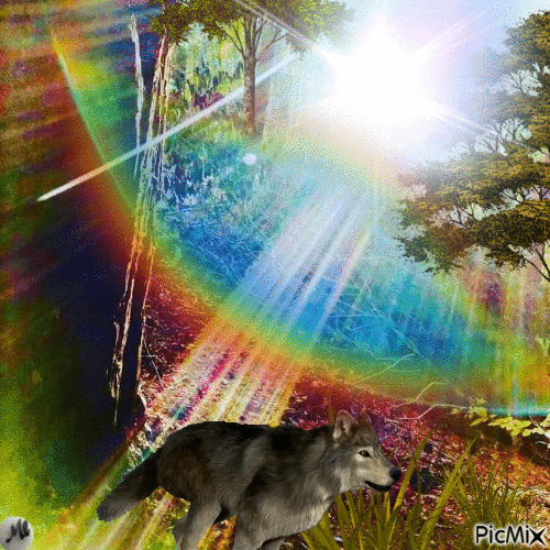 Entre la luz del arcoiris - Δωρεάν κινούμενο GIF