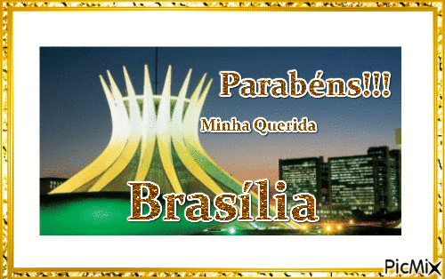 Mensagem - Parabéns para Brasília - Ingyenes animált GIF