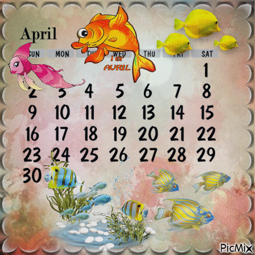 Calendrier d'Avril - Free animated GIF