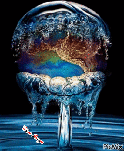 Il Mondo in una Goccia d'Acqua - Ingyenes animált GIF