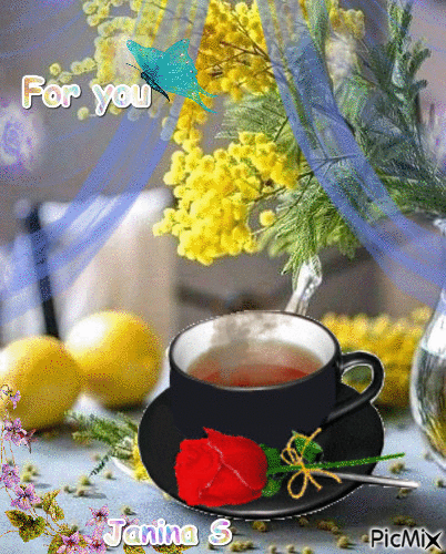 tea butterfly, tea , butterfly , coffe , flowers , aesthetic , cottagecore  , fairycore , sticker , gif , png - GIF animado grátis - PicMix