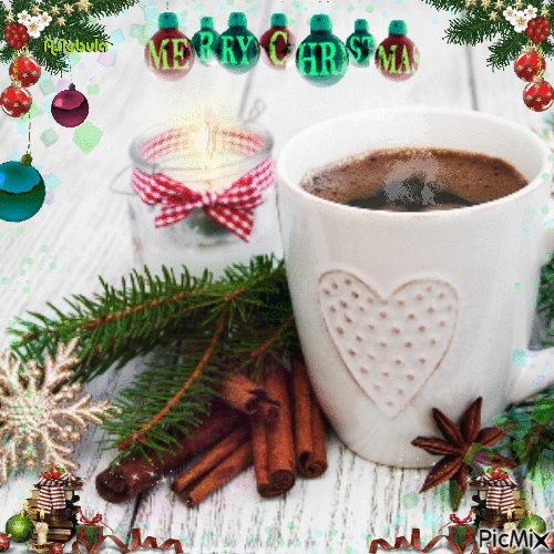Merry Christmas/Coffee - GIF เคลื่อนไหวฟรี