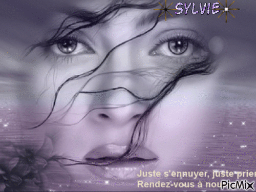 carte postale noir et blanc Sylvie - Gratis animeret GIF