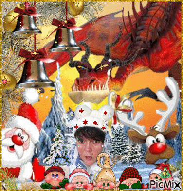 The Dragon's Christmas....:) - Free animated GIF